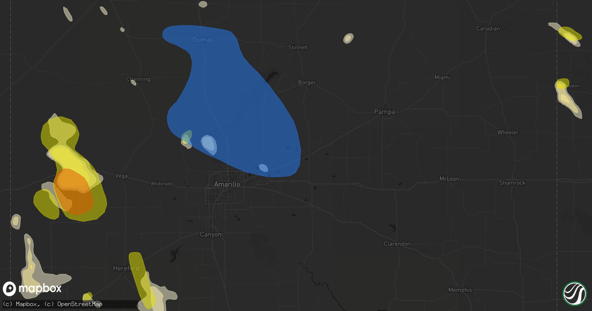 Hail map in Panhandle, TX on May 23, 2026