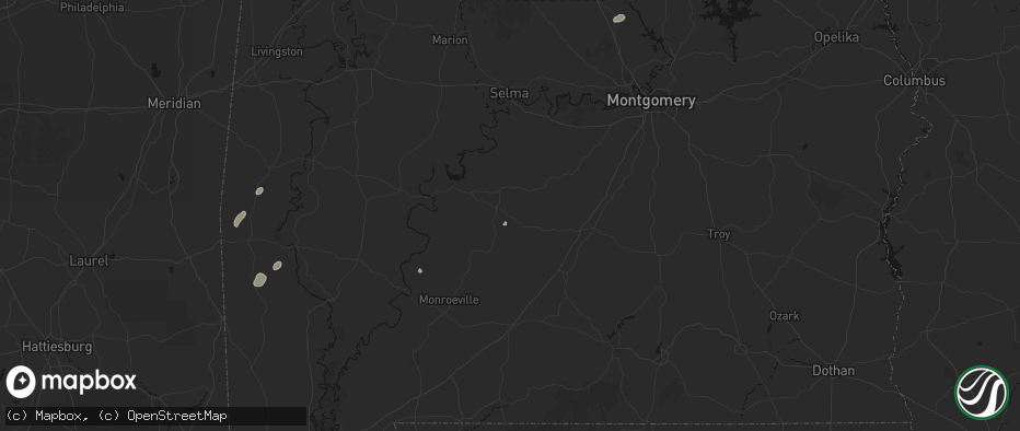 Hail map in Pine Apple, AL on May 23, 2026