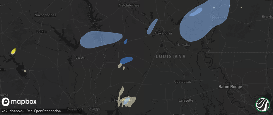 Hail map in Pitkin, LA on May 23, 2026