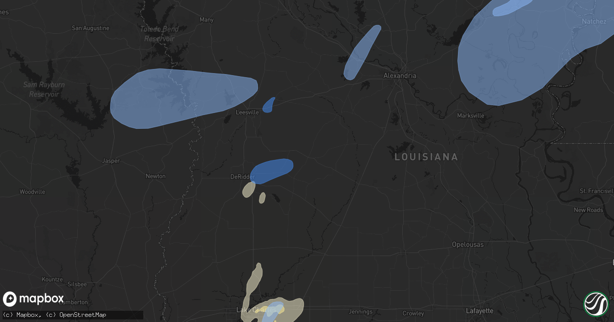 Hail map in Pitkin, LA on May 23, 2026