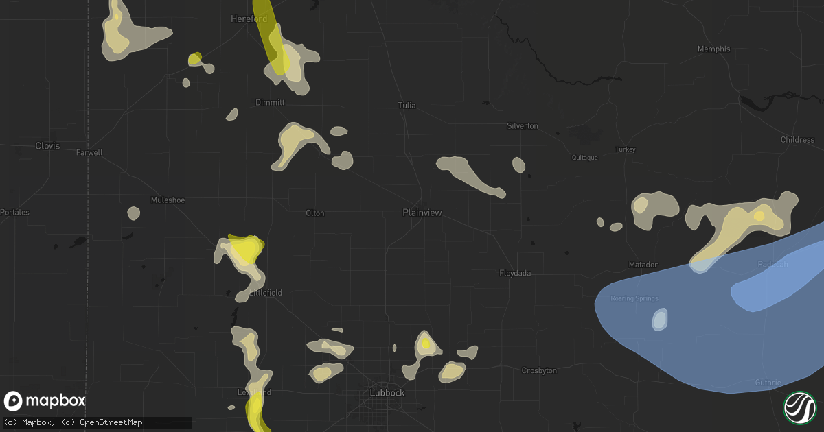 Hail map in Plainview, TX on May 23, 2026