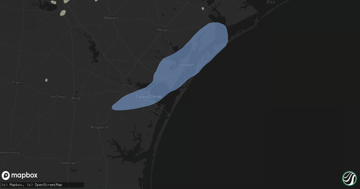 Hail map in Port Aransas, TX on May 23, 2026