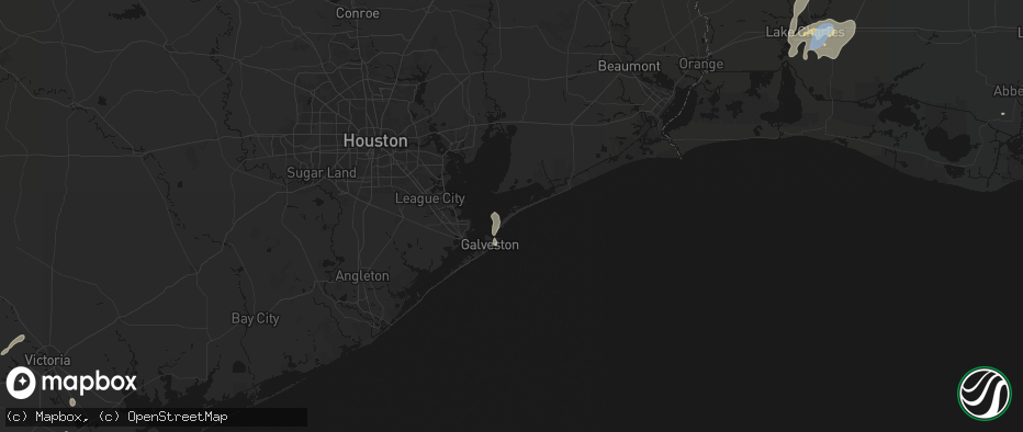 Hail map in Port Bolivar, TX on May 23, 2026