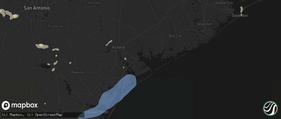 Hail map in Port Lavaca, TX on May 23, 2026