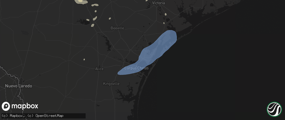 Hail map in Portland, TX on May 23, 2026