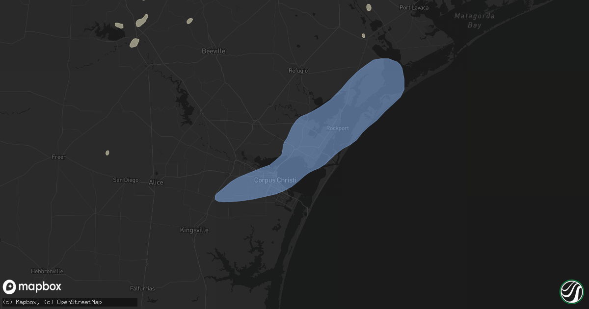 Hail map in Portland, TX on May 23, 2026