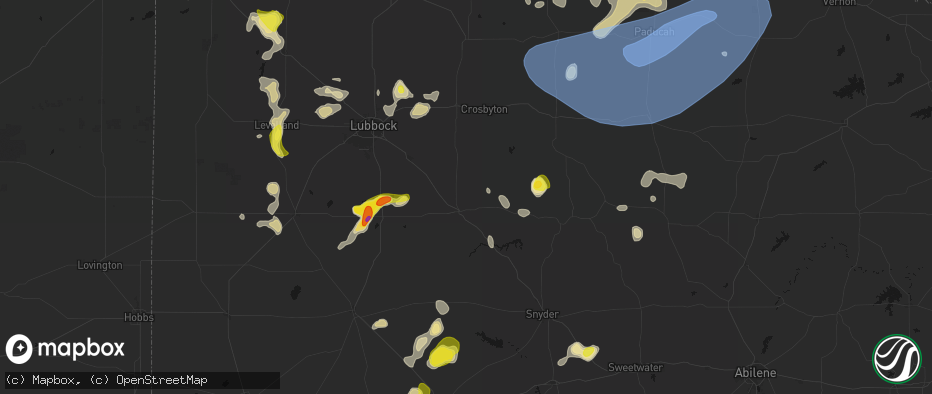 Hail map in Post, TX on May 23, 2026