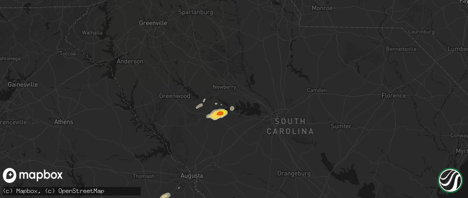 Hail map in Prosperity, SC on May 23, 2026