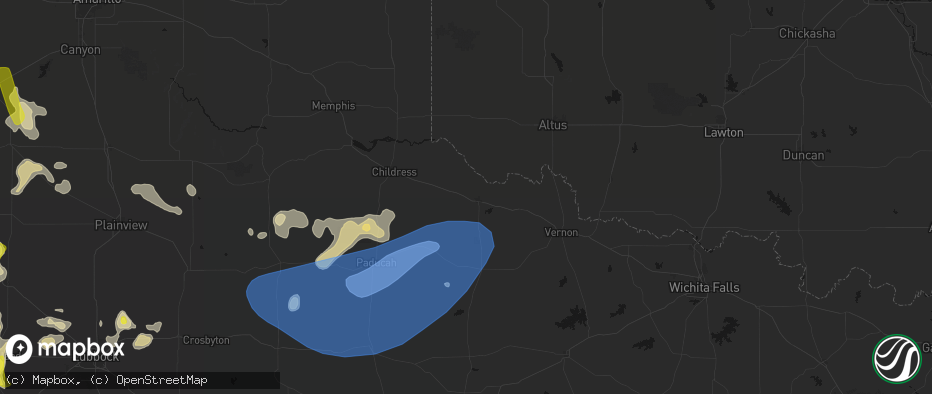 Hail map in Quanah, TX on May 23, 2026