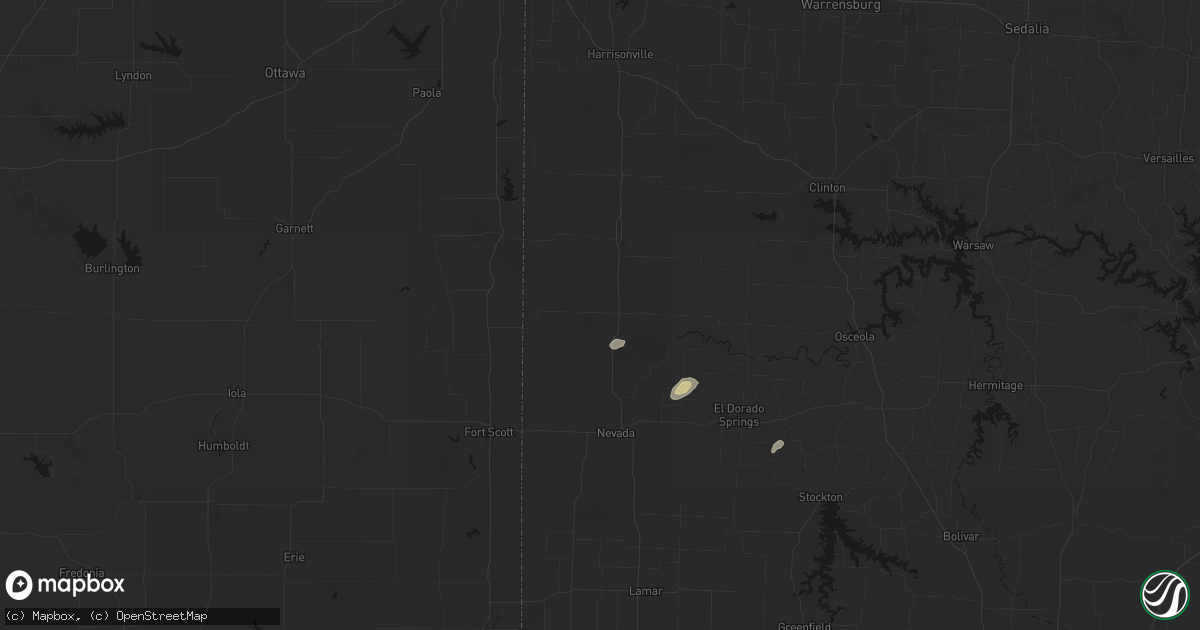 Hail map in Rich Hill, MO on May 23, 2026