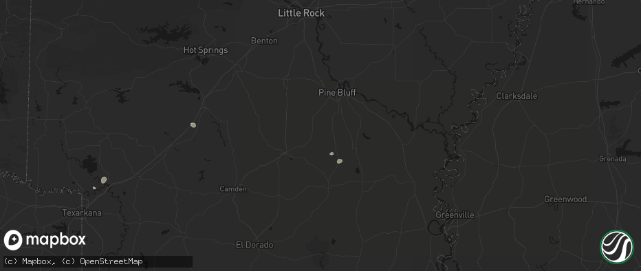 Hail map in Rison, AR on May 23, 2026