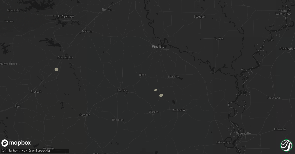 Hail map in Rison, AR on May 23, 2026