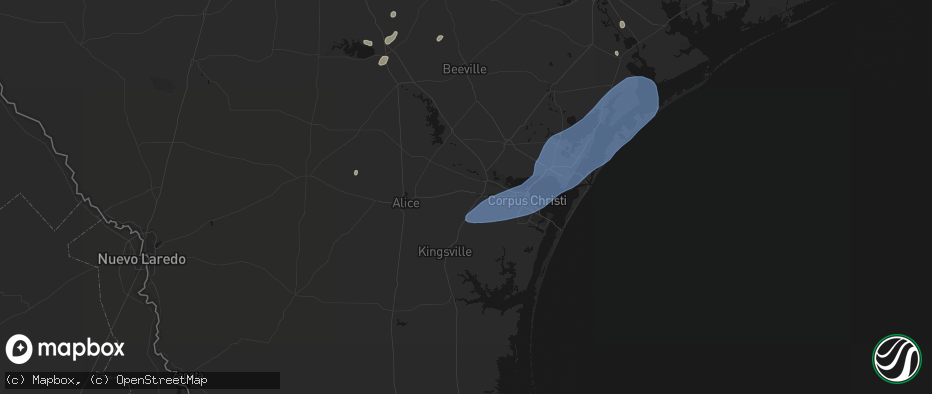 Hail map in Robstown, TX on May 23, 2026