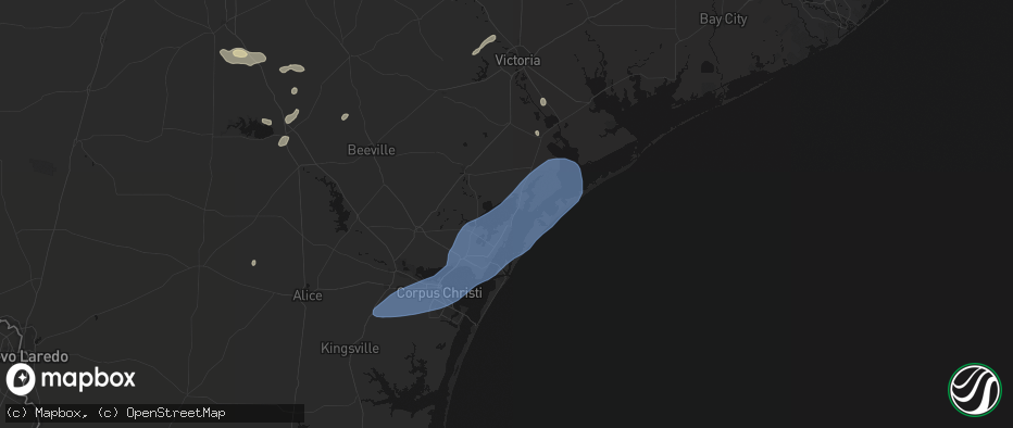 Hail map in Rockport, TX on May 23, 2026