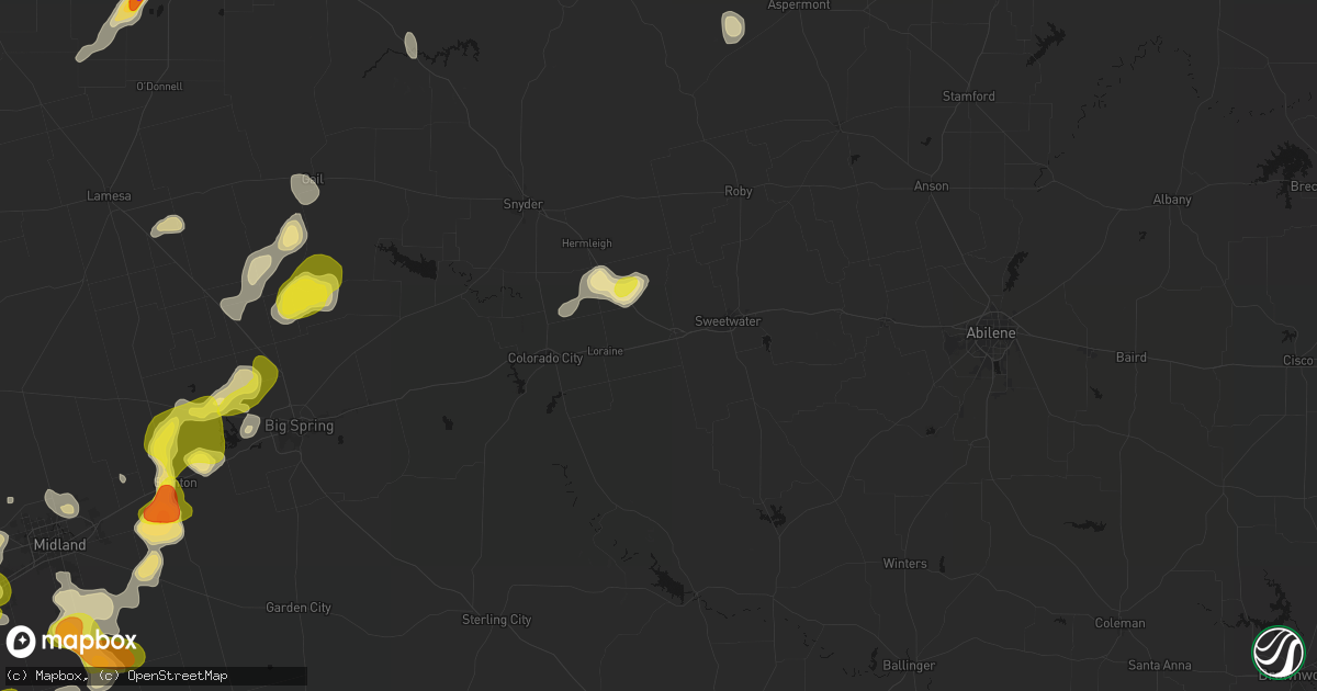 Hail map in Roscoe, TX on May 23, 2026
