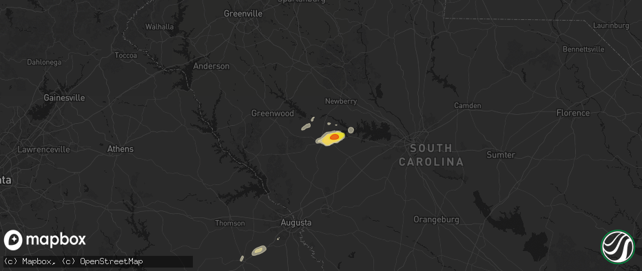 Hail map in Saluda, SC on May 23, 2026