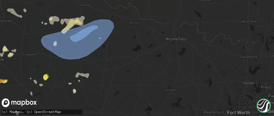 Hail map in Seymour, TX on May 23, 2026