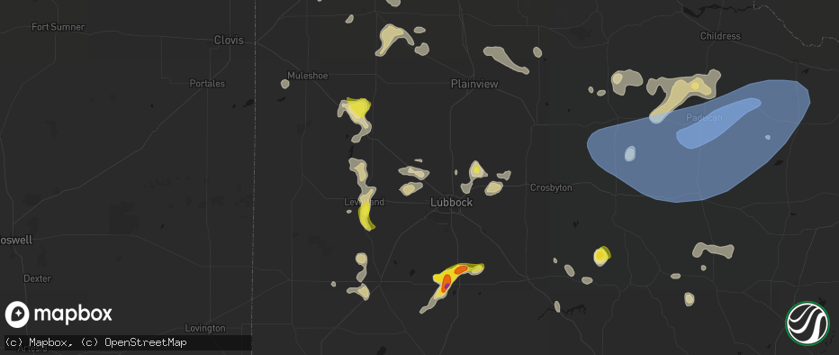 Hail map in Shallowater, TX on May 23, 2026