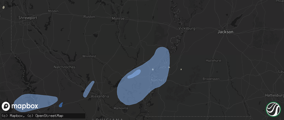 Hail map in Sicily Island, LA on May 23, 2026