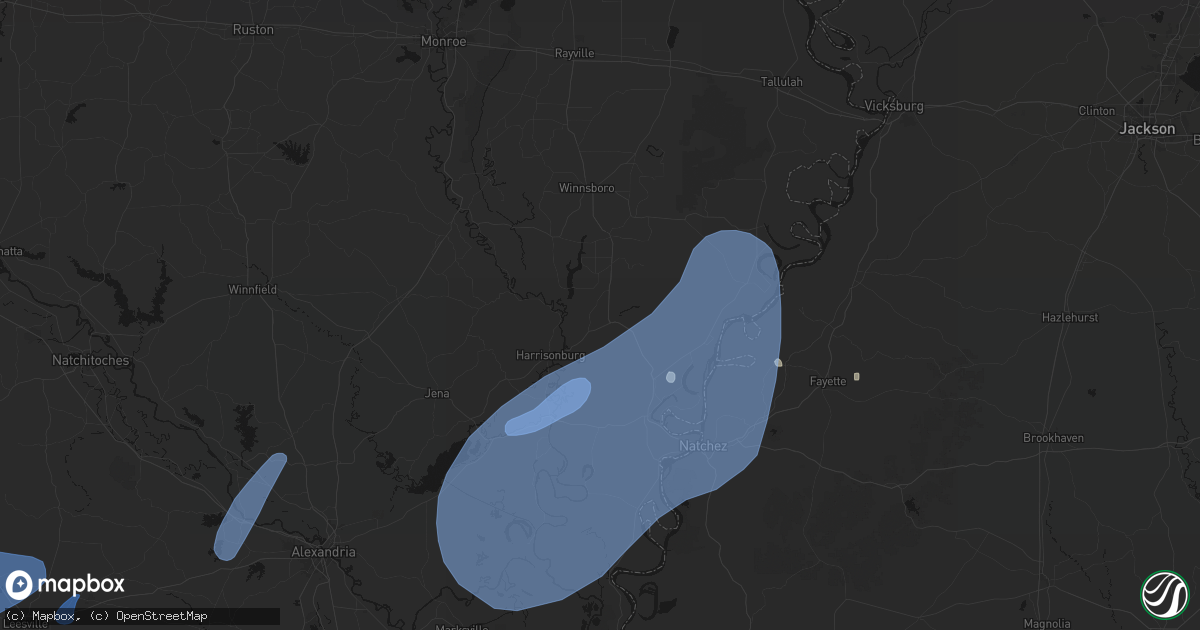 Hail map in Sicily Island, LA on May 23, 2026