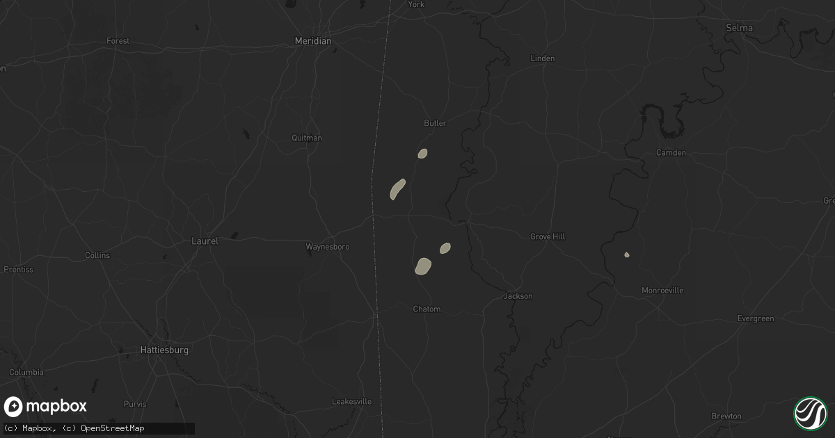 Hail map in Silas, AL on May 23, 2026