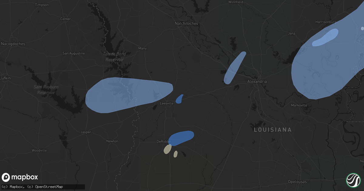 Hail map in Slagle, LA on May 23, 2026