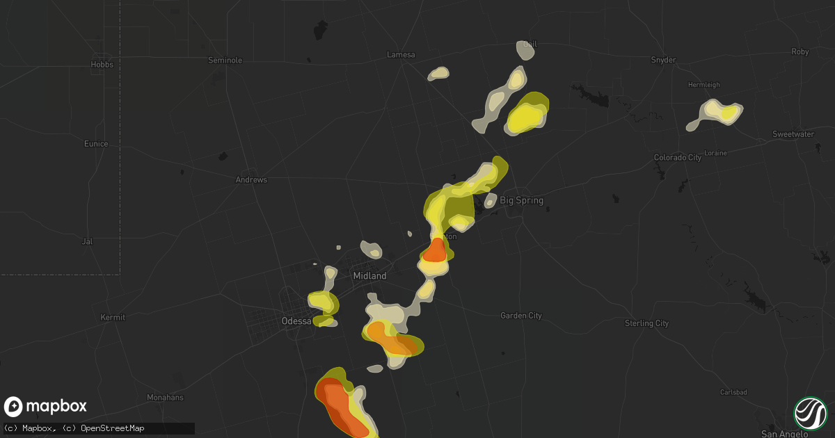 Hail map in Stanton, TX on May 23, 2026
