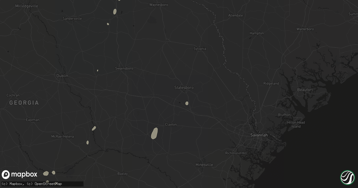 Hail map in Statesboro, GA on May 23, 2026