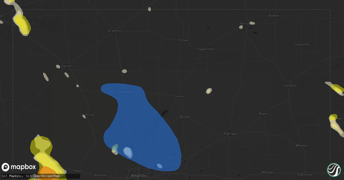 Hail map in Stinnett, TX on May 23, 2026