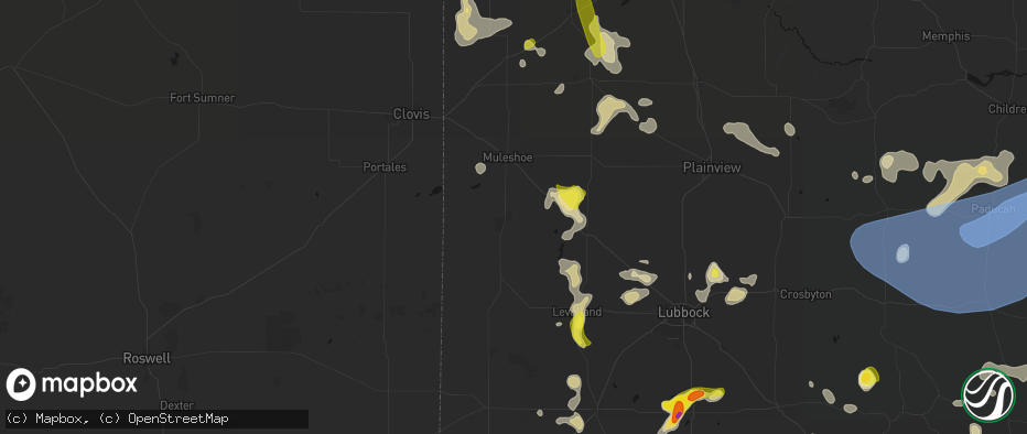Hail map in Sudan, TX on May 23, 2026