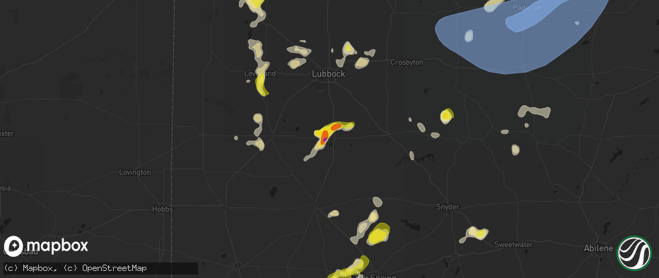 Hail map in Tahoka, TX on May 23, 2026