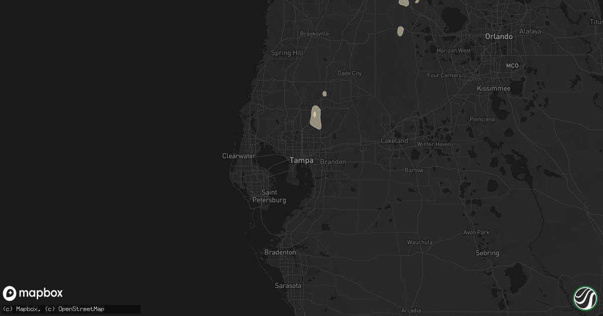 Hail map in Tampa, FL on May 23, 2026