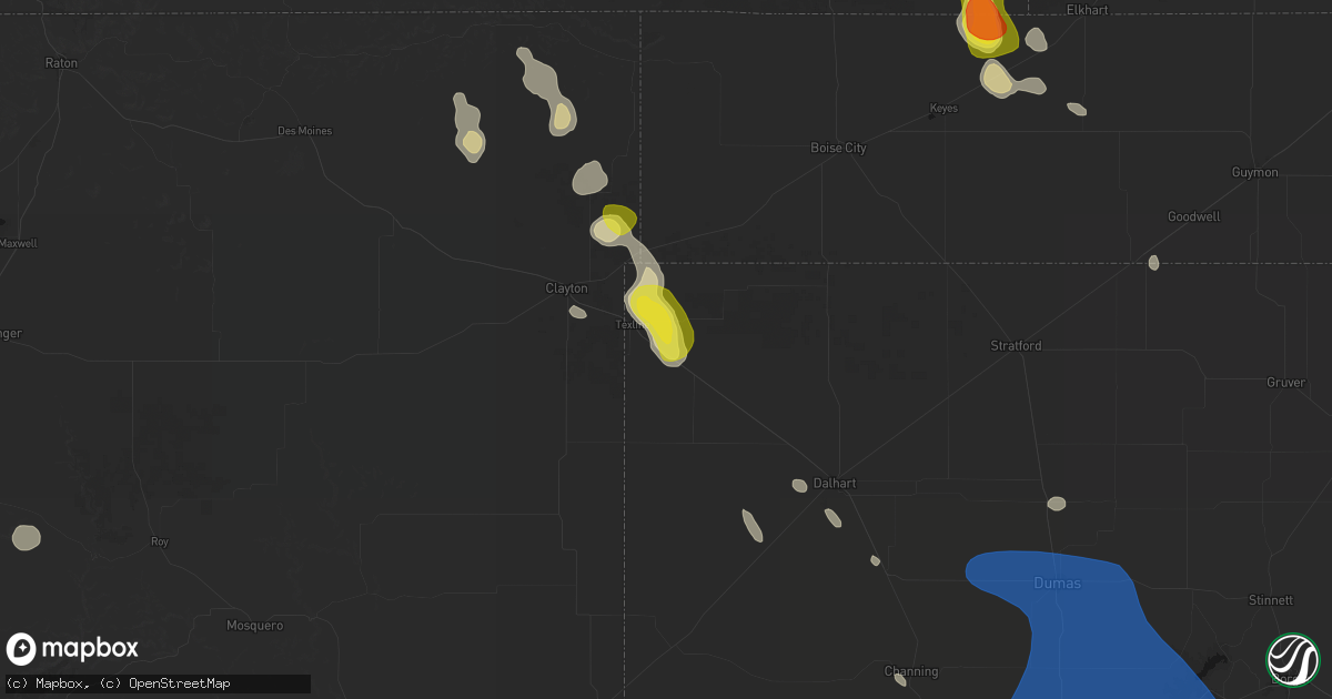 Hail map in Texline, TX on May 23, 2026