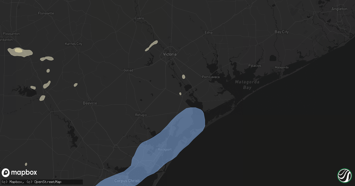 Hail map in Tivoli, TX on May 23, 2026