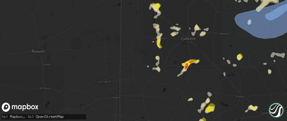 Hail map in Tokio, TX on May 23, 2026