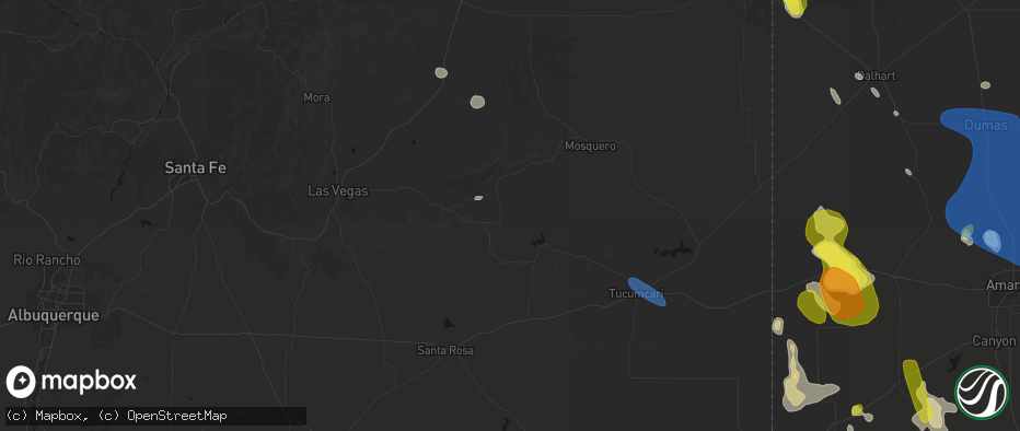 Hail map in Trementina, NM on May 23, 2026