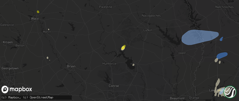 Hail map in Trinity, TX on May 23, 2026