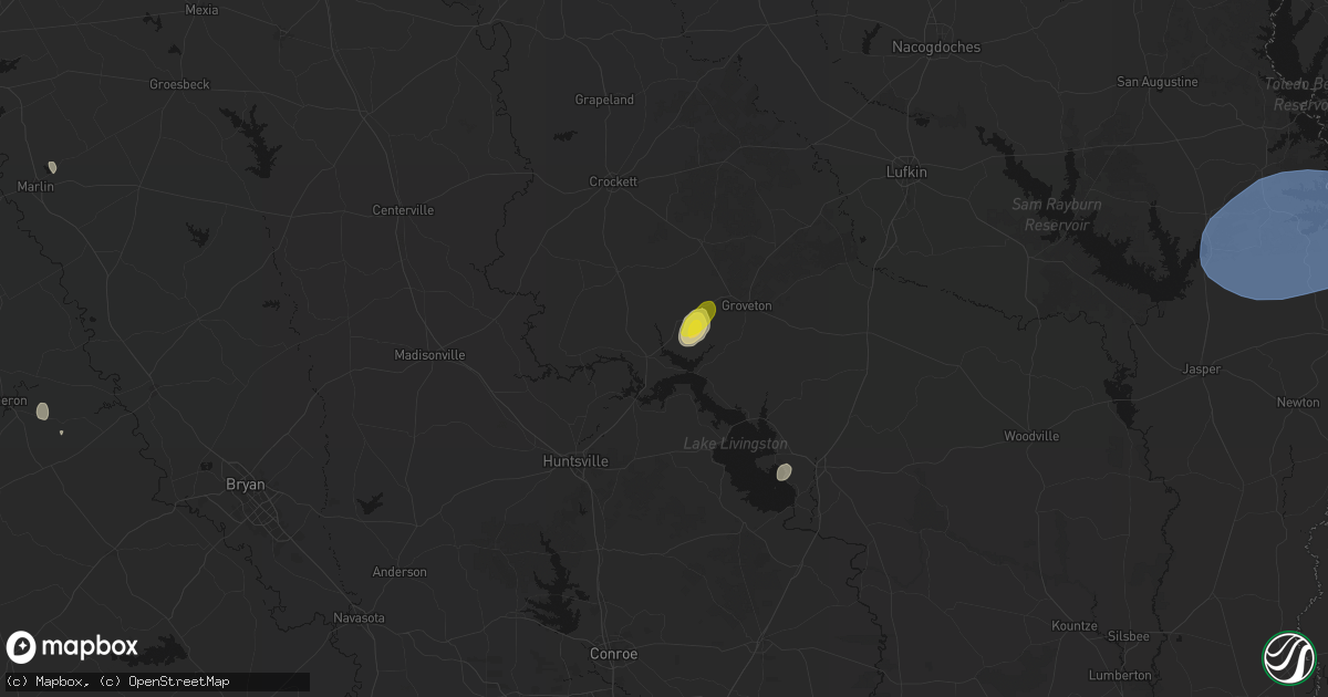 Hail map in Trinity, TX on May 23, 2026