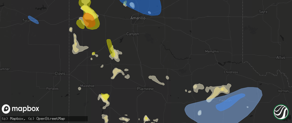 Hail map in Tulia, TX on May 23, 2026