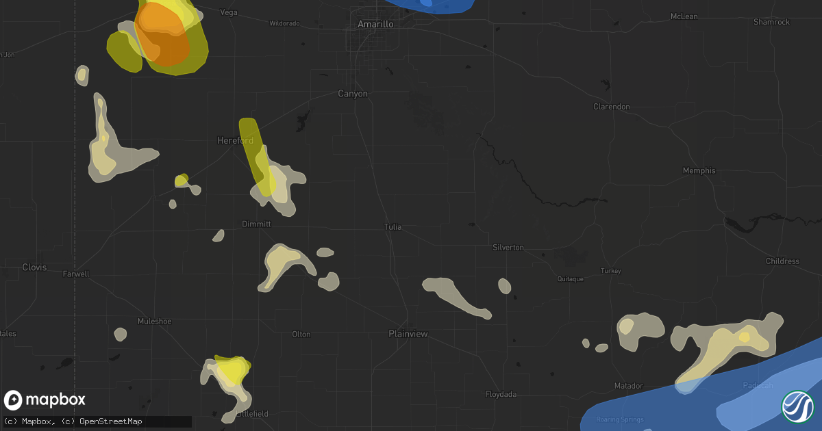 Hail map in Tulia, TX on May 23, 2026