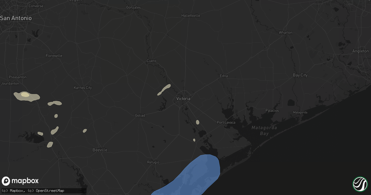 Hail map in Victoria, TX on May 23, 2026