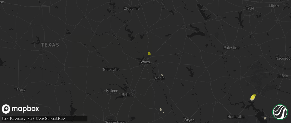Hail map in Waco, TX on May 23, 2026