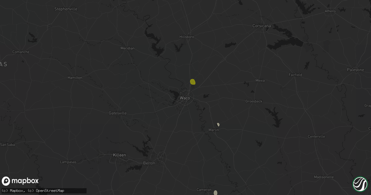 Hail map in Waco, TX on May 23, 2026