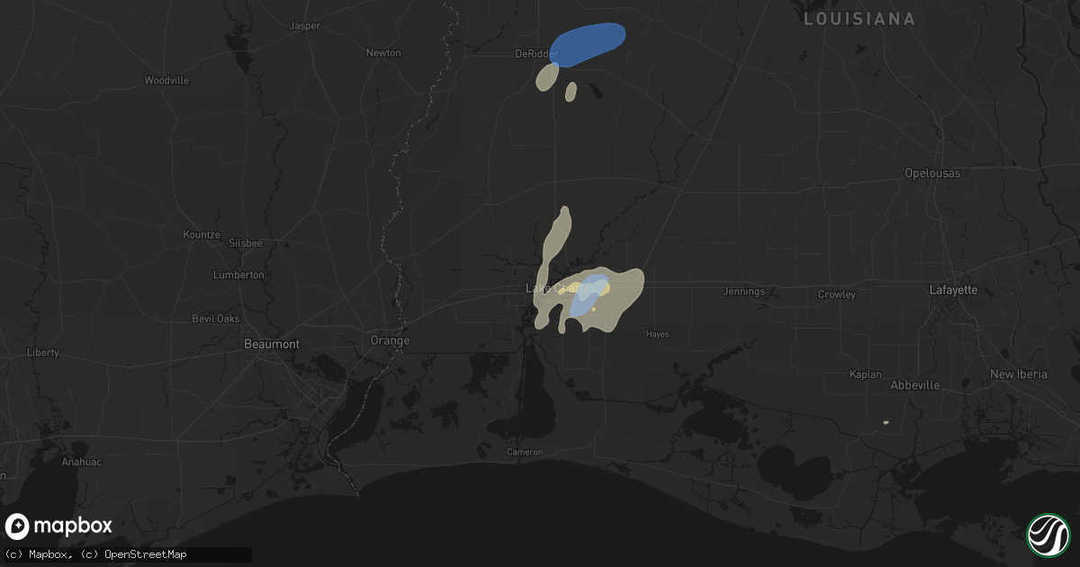 Hail map in Westlake, LA on May 23, 2026