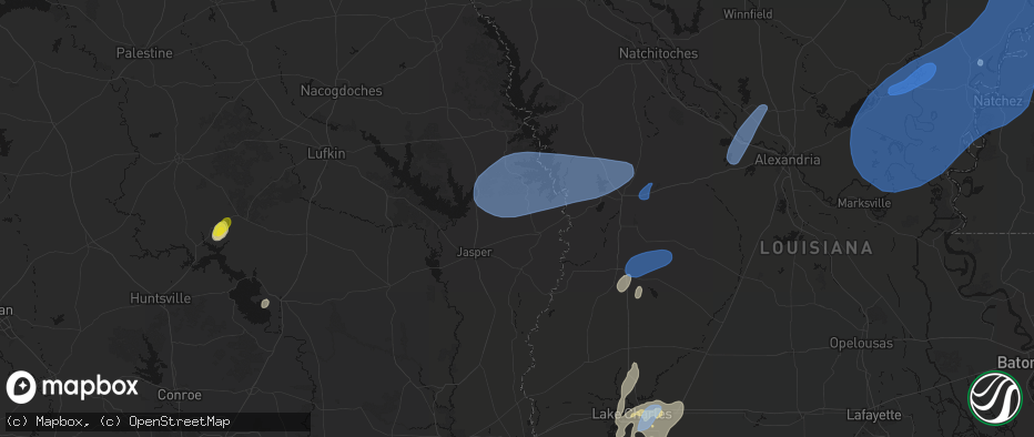 Hail map in Wiergate, TX on May 23, 2026