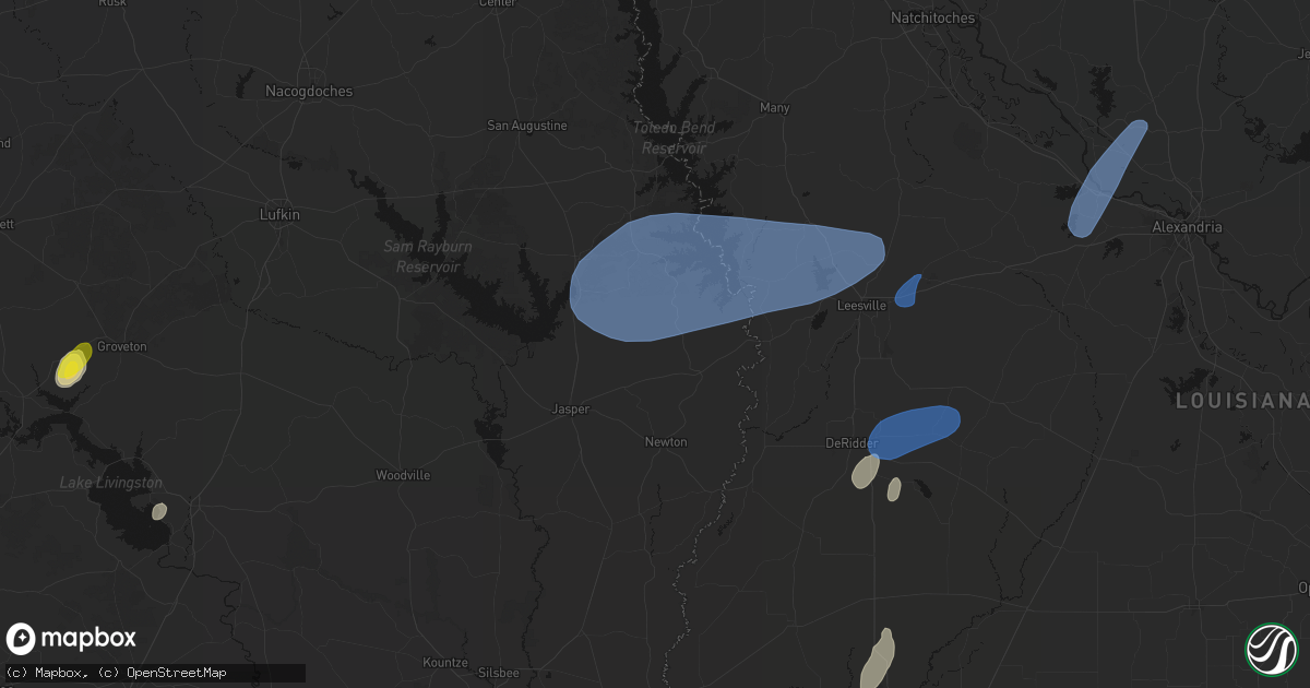 Hail map in Wiergate, TX on May 23, 2026