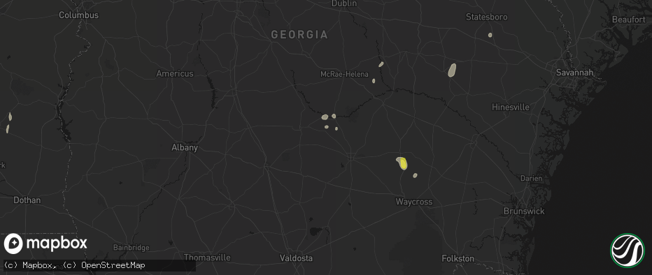 Hail map in Wray, GA on May 23, 2026