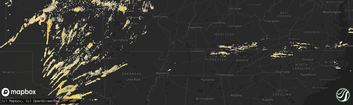 Hail map in Arkansas on May 24, 2011