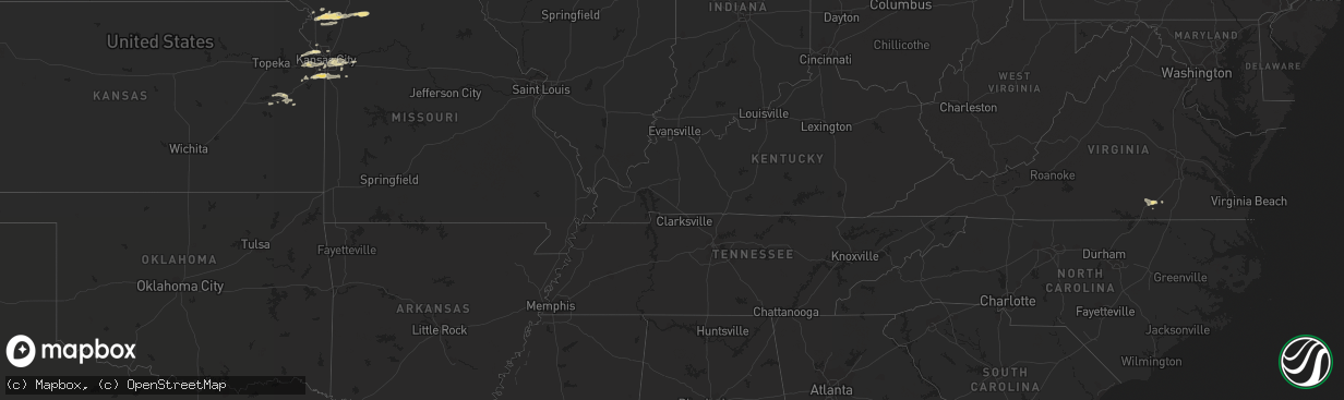 Hail map in Missouri on May 24, 2012