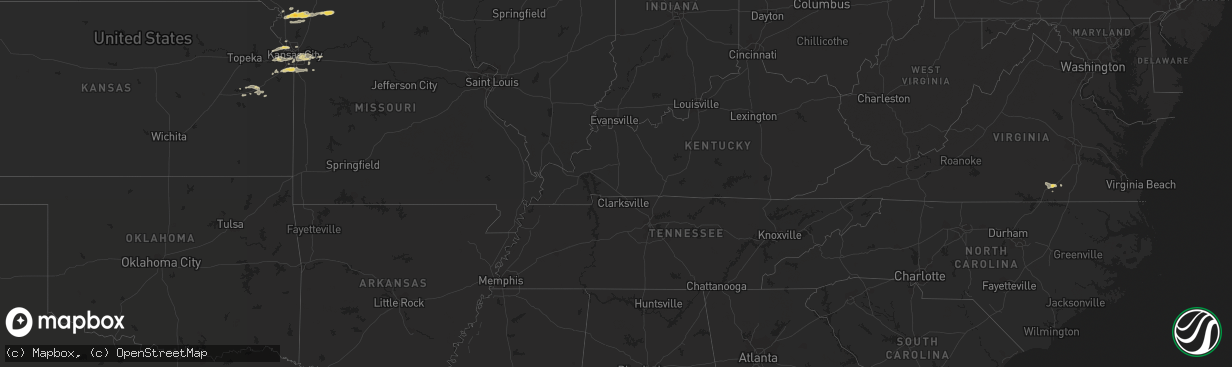 Hail map on May 24, 2012